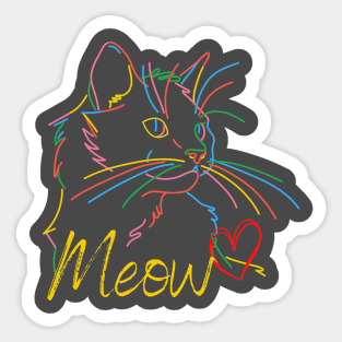 Meow and Love Sticker